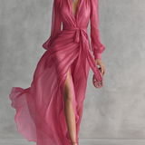 Jessica | Elegant Chiffon Long V-Neck Dress
