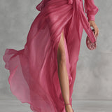 Jessica | Elegant Chiffon Long V-Neck Dress