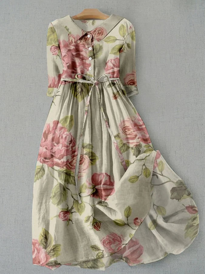 Clara | Floral Lace-Up Dress