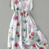 Marie | Floral Lace-Up Dress