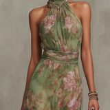 Emma | Chiffon Floral Maxi Backless Dress