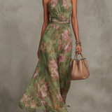 Emma | Chiffon Floral Maxi Backless Dress