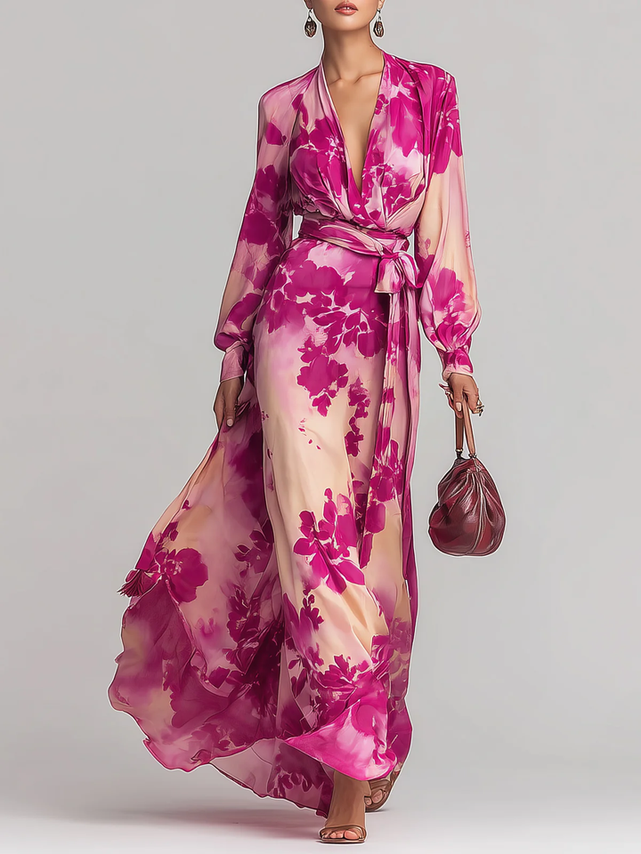 Annabel | Floral Maxi V-Neck Dress