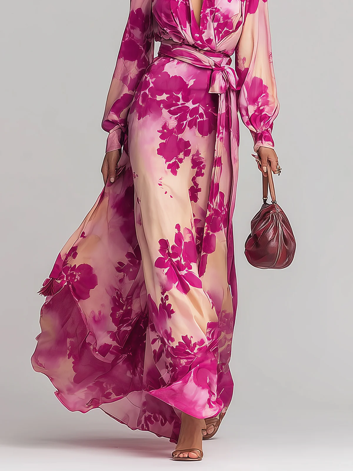 Annabel | Floral Maxi V-Neck Dress