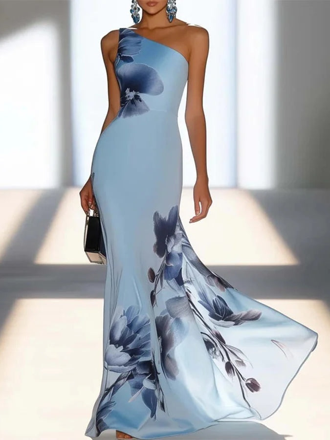Georgia | Satin Maxi Off-Shoulder Dress