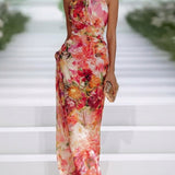 Carla | Chiffon Floral Maxi Sleeveless Dress