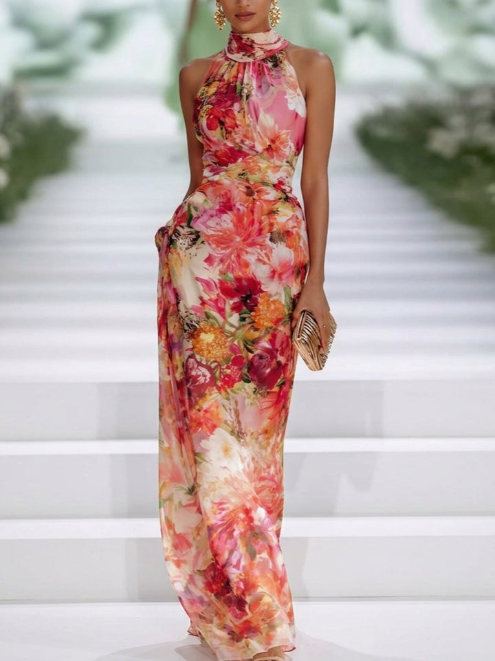 Carla | Chiffon Floral Maxi Sleeveless Dress