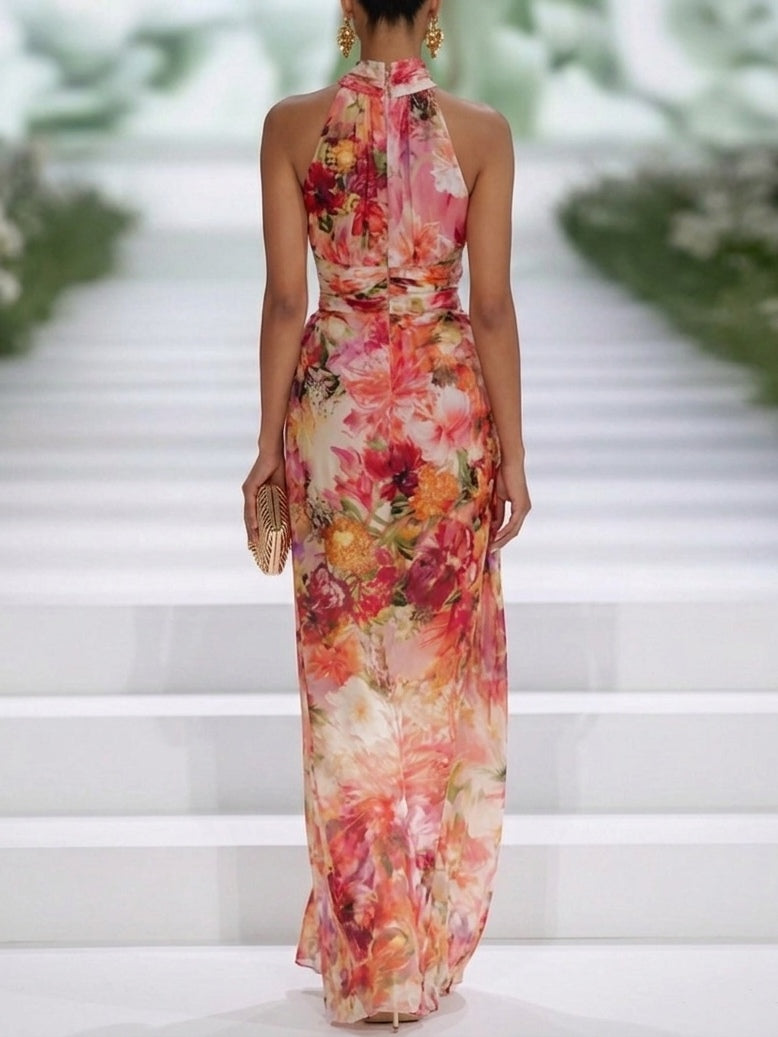 Carla | Chiffon Floral Maxi Sleeveless Dress