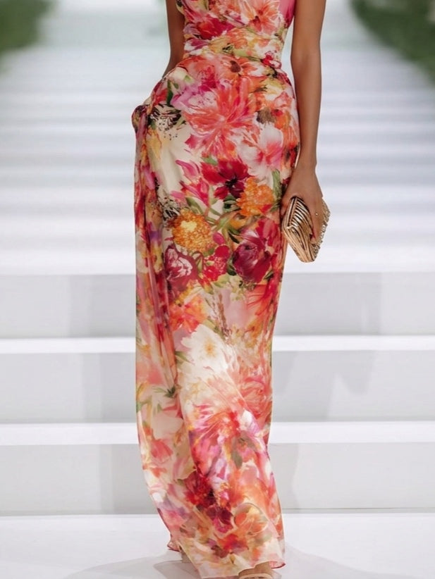 Carla | Chiffon Floral Maxi Sleeveless Dress