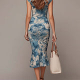 Catherine | Tie-Dye Midi Pleated Dress