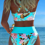 Marie | Floral Animal-Print Split-Hem Bikini