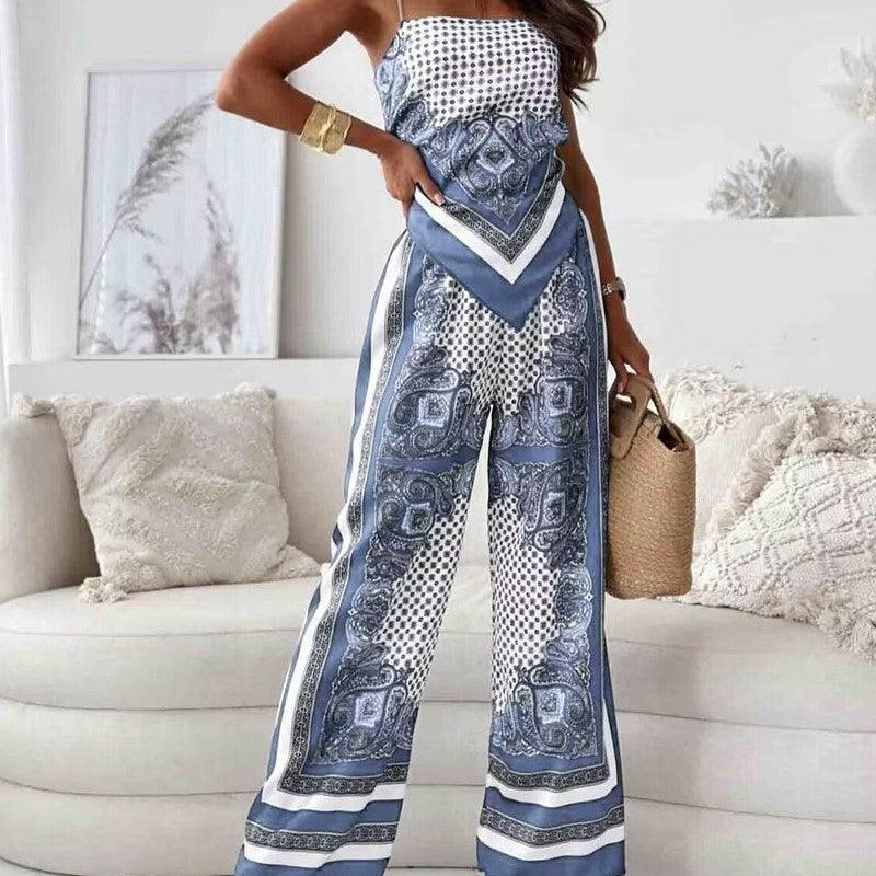 Hazel | Elegant Lace-Up Wide-Leg Set