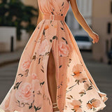 Valerie | Chiffon Floral Maxi Off-Shoulder Dress