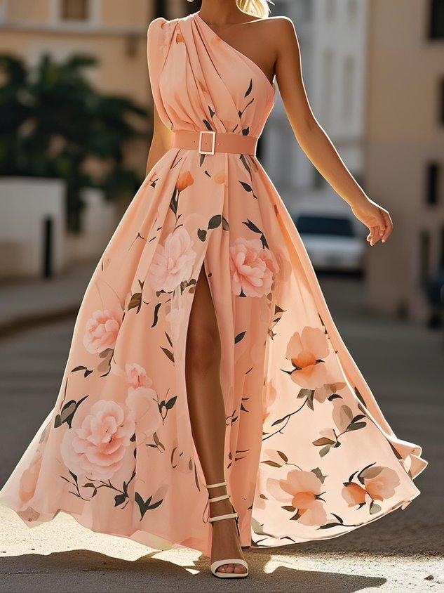 Valerie | Chiffon Floral Maxi Off-Shoulder Dress