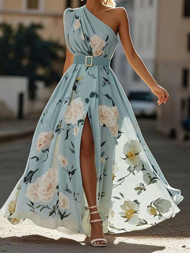 Valerie | Chiffon Floral Maxi Off-Shoulder Dress