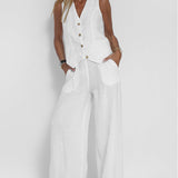 Rose | Button-Front Wide-Leg Set