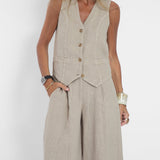 Rose | Button-Front Wide-Leg Set