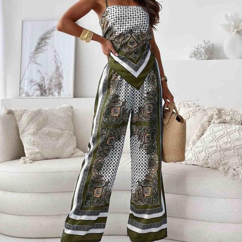 Hazel | Elegant Lace-Up Wide-Leg Set