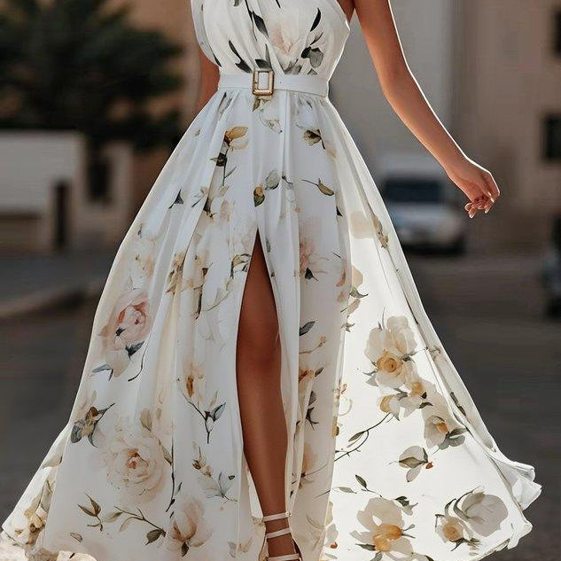 Valerie | Chiffon Floral Maxi Off-Shoulder Dress