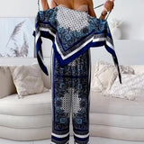 Hazel | Elegant Lace-Up Wide-Leg Set