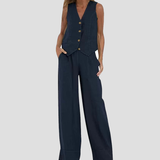 Rose | Button-Front Wide-Leg Set