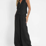 Rose | Button-Front Wide-Leg Set