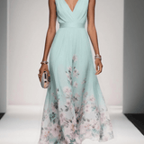 Hazel | Chiffon Floral Maxi V-Neck Dress