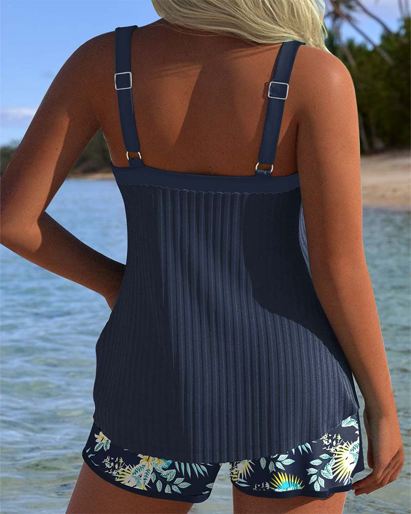 Ella | Striped Wide-Leg Tankini