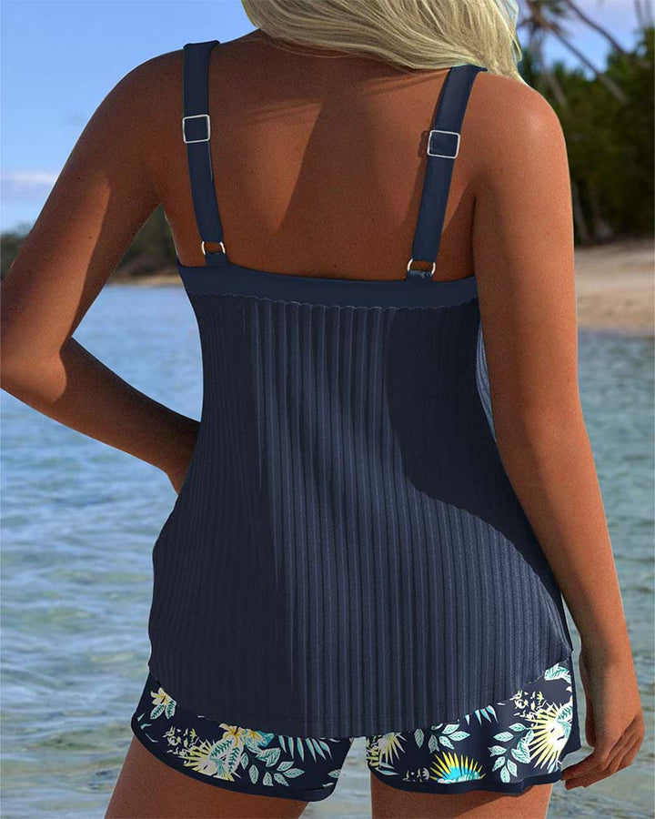 Ella | Striped Wide-Leg Tankini
