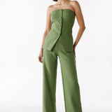 Teresa | Sleeveless Button-Detail Wide-Leg Set