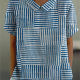 Isla | Striped Patchwork Blouse