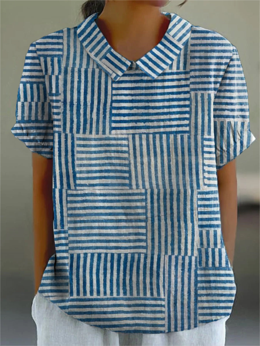 Isla | Striped Patchwork Blouse