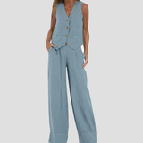 Rose | Button-Front Wide-Leg Set