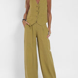 Rose | Button-Front Wide-Leg Set