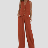 Rose | Button-Front Wide-Leg Set