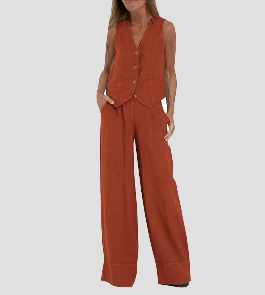 Rose | Button-Front Wide-Leg Set