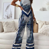 Hazel | Elegant Lace-Up Wide-Leg Set