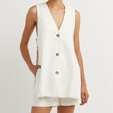 Helena | Sleeveless Button-Detail Set