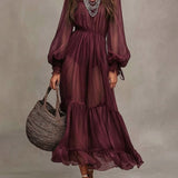 Ella | Elegant Midi V-Neck Dress