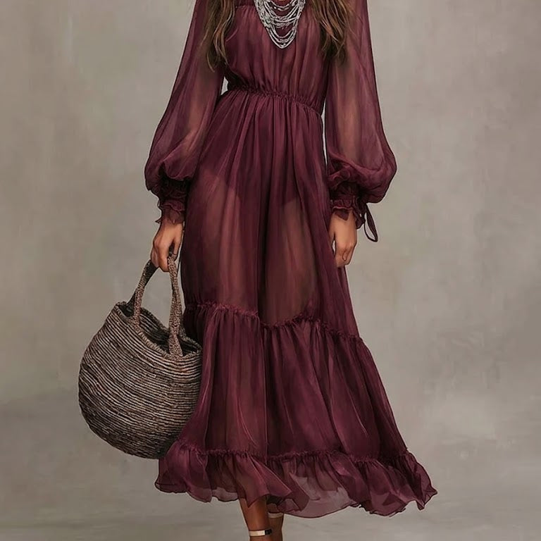 Ella | Elegant Midi V-Neck Dress